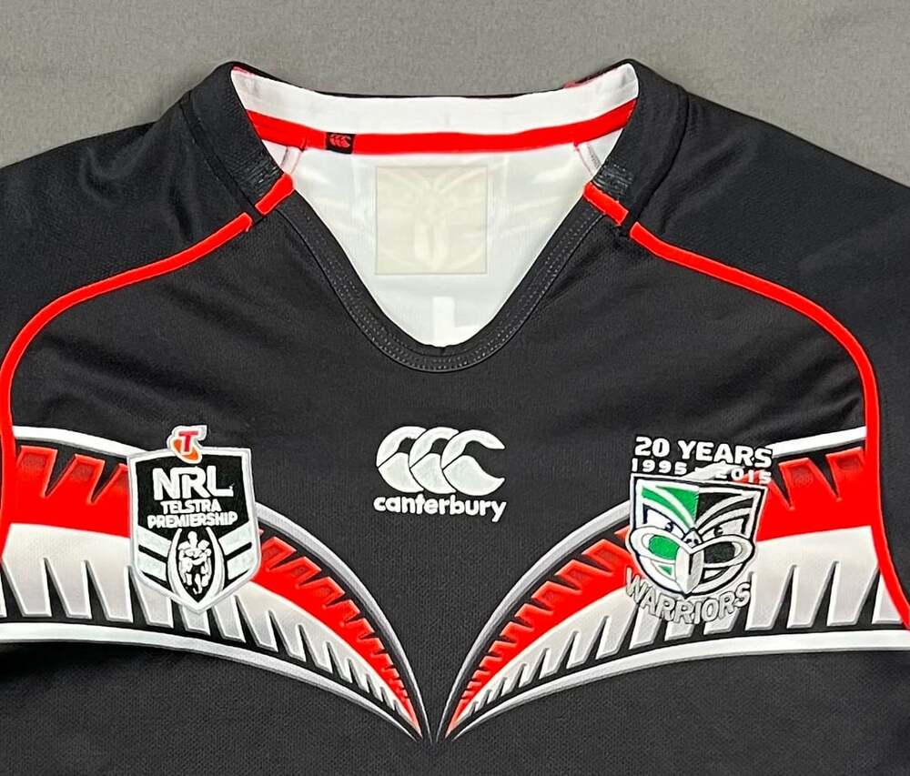 Canterbury New Zealand Warriors 2015 20 Years Anniversary NRL Rugby Jersey Black